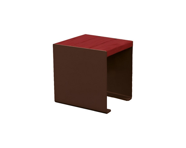 Procity Sitzbank Kube, 450 mm, Stahl & Holz Ohne Rückenlehne, Mahagoni/RAL 8017, 306397.8017.ACAJ
