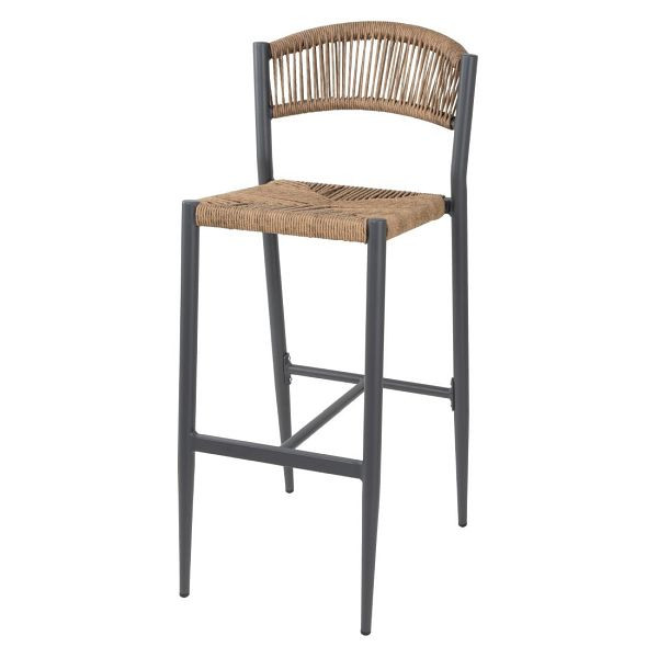 Bolero Eden PE Twist Rattan Outdoor Barhocker Natur (2 Stück), HZ594