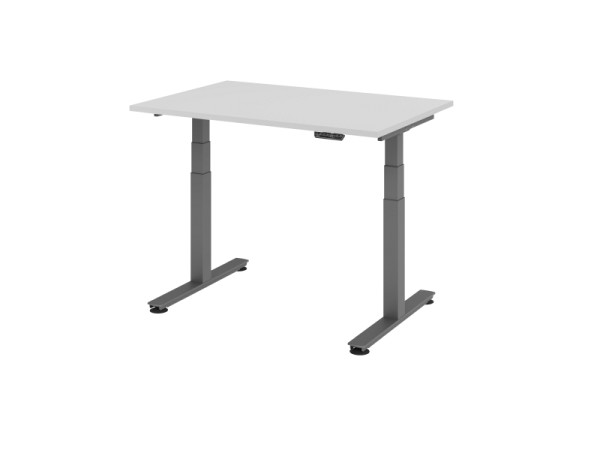 Hammerbacher Sitz-Steh-Schreibtisch elektrisch 120x80cm Grau, VXDSM12/5/G