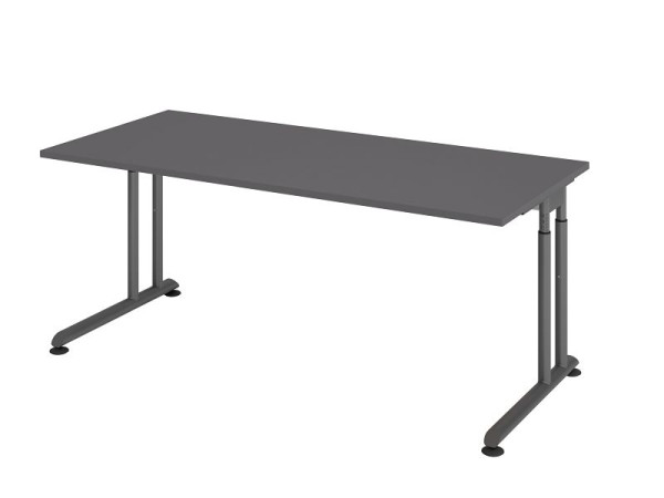 Hammerbacher Schreibtisch C-Fuß 180x80cm Graphit/Graphit, VZS19/G/G