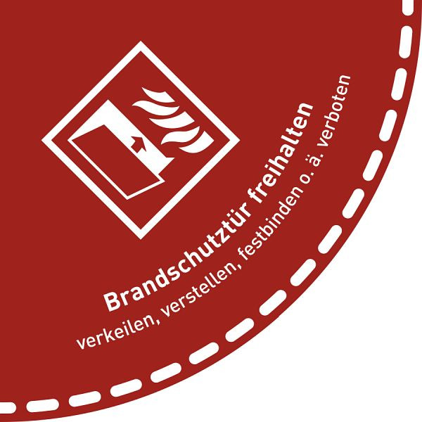 Moedel Fußbodenaufkleber Brandschutztür freihalten..., Folie, rutschhemmend, 900x900 mm, 104566