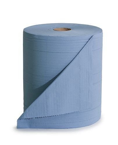 DENIOS Robuste Zellstofftücher, 3-lagig, 1 Rolle, blau, 130036