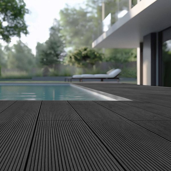 HOME DELUXE WPC Terrassendielen Komplettset (inkl. Unterkonstruktion) SAMANA, Anthrazit VE: 2 m², 35435