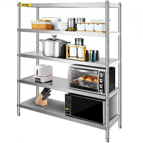VEVOR Edelstahlregal, verstellbares Lagerregal, 5-stufiges Lagerregal, BXGHJYCCBD725ZZFTV0