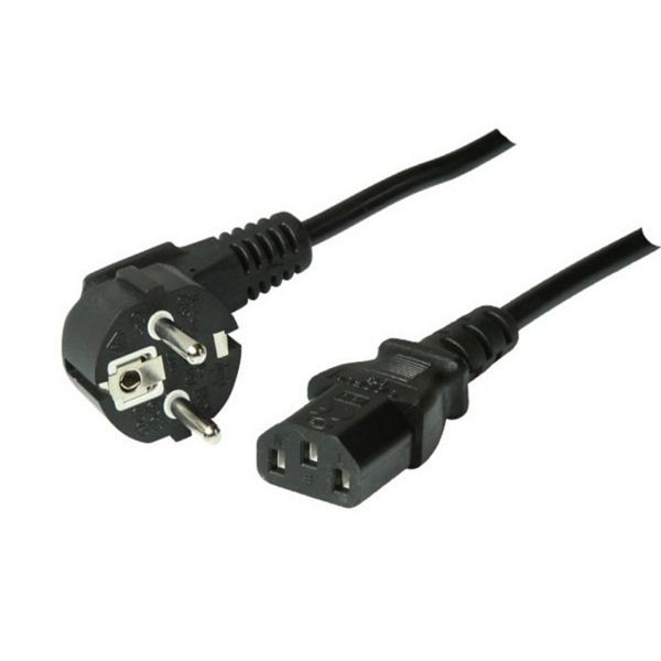 S-Conn Netzanschlusskabel, Schutzkontaktstecker 90° auf Kaltgerätebuchse, 230 V für Kaltgeräte, CEE7/7-C13, VDE, 3,0m, 60006-3