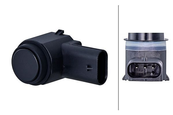 HELLA Sensor, Einparkhilfe, rund, 3-polig, gesteckt, lackierbar, 6PX 358 270-231