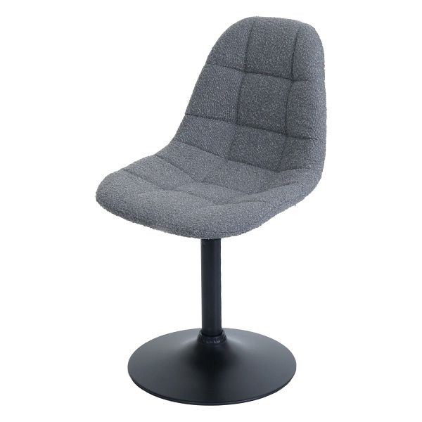 Mendler Esszimmerstuhl HWC-A60, Küchenstuhl Stuhl Drehstuhl, Stahl FSC® Stoff/Textil Bouclé (450g/m²), dunkelgrau, 108902