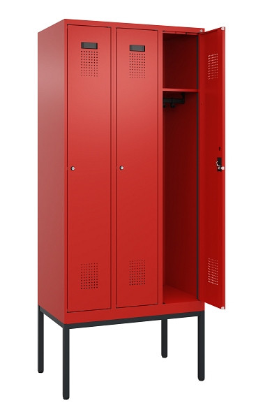 C+P Spind Evolo PLUS, Gestell, 3 Abteile, 2120x900x500mm, 3020/3020, Verschluss Zylinderschloss, Ablageböden 3, 0490307-30 S10052