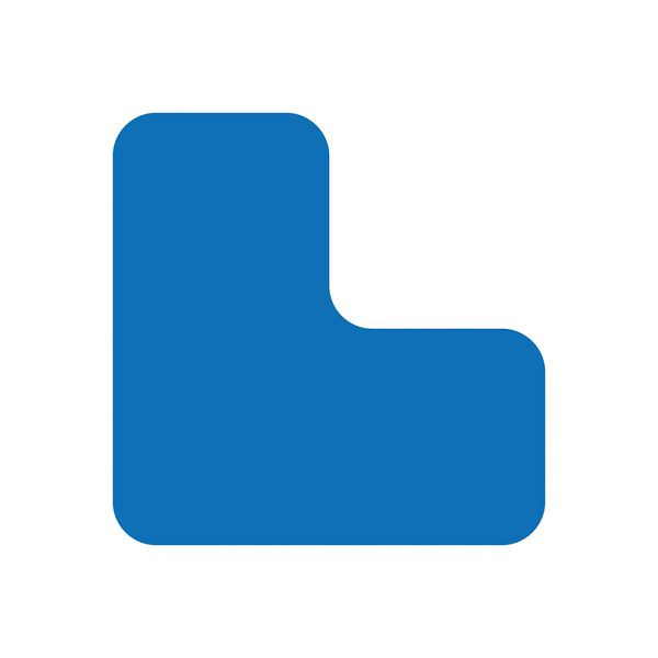 Eichner Stellplatzmarker "L-Stück", Schenkelbreite 50 mm, Länge 100x100 mm, für glatte oder leicht rauhe Gründe innen, blau, 9225-20010-010