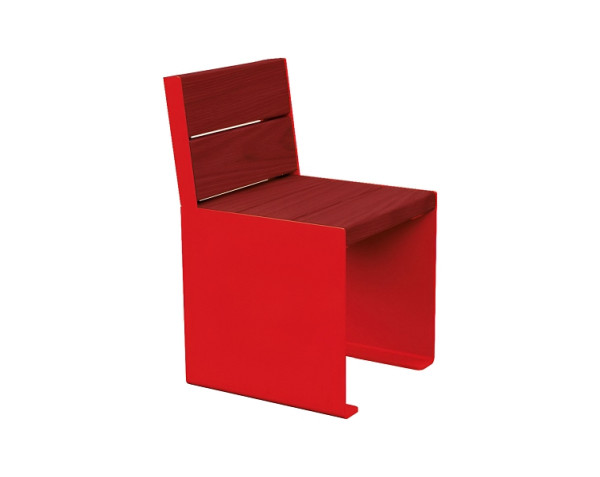 Procity Stuhl Kube. Mit Rückenlehne, Stahl & Holz, Mahagoni/RAL 3020, 306394.3020.ACAJ
