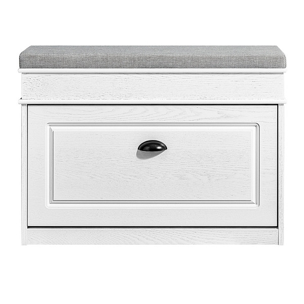 SoBuy Schuhbank mit einer Schublade Weiß 75x24x51cm, Funktional, FSR82-L-WG
