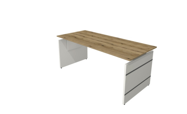 Kerkmann Höhenverstellbarer Wangenschreibtisch, Form 4, B 1800 x T 800 x H 680-760 mm, Asteiche, 11441655