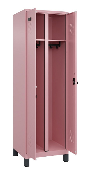 C+P Schwarz-Weiß-Spind Evolo PLUS, mit Füßen, 2 Abteile, 1950x600x500mm, 3015/3, Drehriegel, 049012-20 S10024