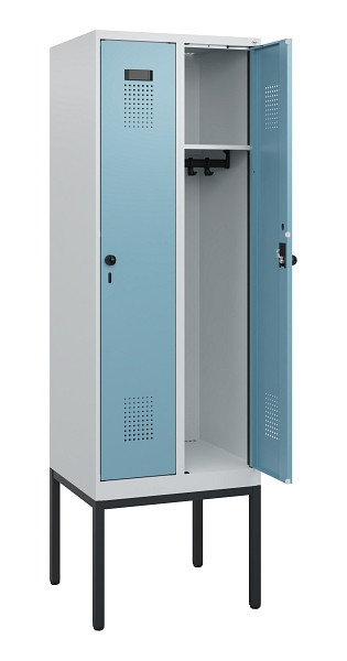 C+P Spind Evolo PLUS, Gestell, 2 Abteile, 1950x600x500mm, 7035/0010, Drehriegel, 0490305-20 S10009