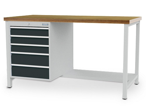 Bedrunka+Hirth Kastenwerkbank Breite 1500 mm, R 18-24, 5x Schublade, 03.14.24-LVZ