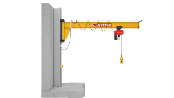Vetter 250 kg, 4,0 m Wandschwenkkran ASSISTENT + Standard-Lagerkonsole + Elektrokettenzug, AW2,5-4,0+SiXX2F-HF