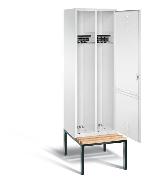 C+P Schwarz-Weiss-Spind Evolo, H2090xB610xT500mm, Farbe: Verkehrsweiß, 48250-20 S10098