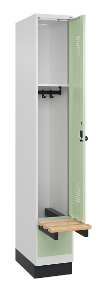 C+P Spind Evolo PLUS, 1 Abteile, 1950x300x815mm, 9016/6019, Drehriegel, 049040-10 S10019