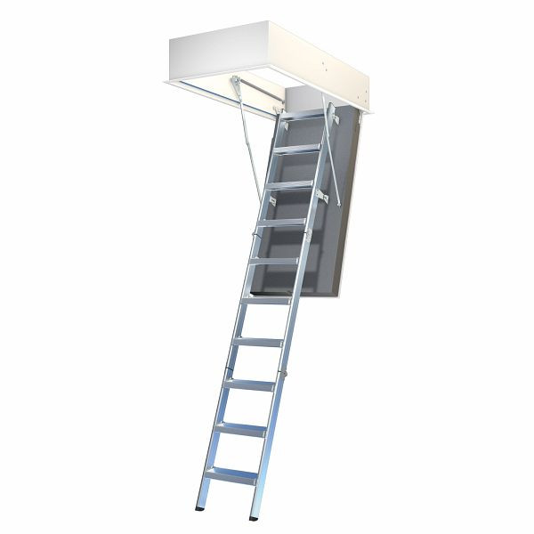 Wellhöfer Bodentreppe AluDrei mit WärmeSchutz WS4D, Deckenöffnung 130 x 60 cm, lichte Raumhöhe 235 - 245 cm, 284000155