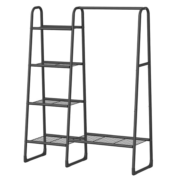 SONGMICS Kleiderregal, Tintenschwarz, 101,7x40x153,3 cm, HSR138B01