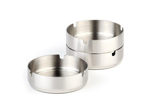 APS Aschenbecher, Ø 10 cm, Höhe: 3 cm, Edelstahl, matt poliert, 00050