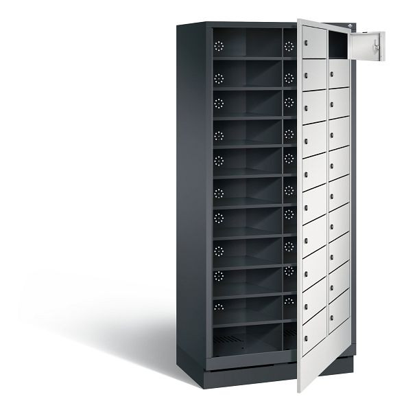 C+P Wäsche-Ausgabeschrank Evolo, H1800xB810xT500mm, Farbe: Schwarzgrau / Lichtgrau, 48160-210 S10113
