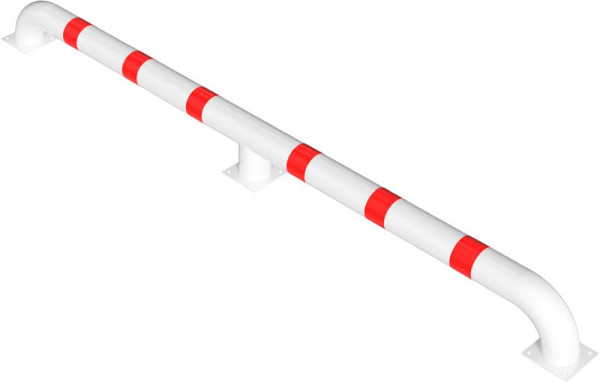 Schake LKW Einfahrhilfe, gerade, aus Ø152,4x2,9mm Rundrohr, Gesamtlänge: ca. 3600mm, zum Aufdübeln, feuerverzinkt und weiß beschichtet, 40157GB