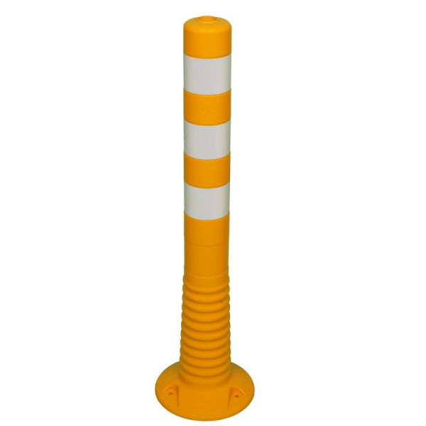 Stein HGS Absperrpfosten -Elasto Gelb-, überfahrbar, 750 mm, reflektierend, silber, 19154-1
