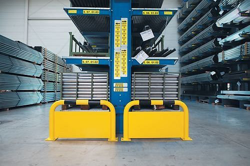 DENIOS Rammschutzbügel mit Unterfahrschutz, 350 x 1000 mm, 172871
