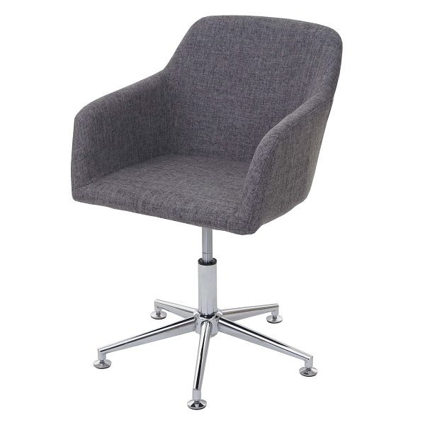 Mendler Esszimmerstuhl HWC-A74, Drehstuhl Loungesessel, höhenverstellbar, Textil, grau, 57835