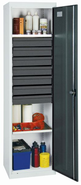 stumpf Werkzeug- und Materialschrank Serie 3000, 7035/7016, 7 Schublade 100 mm, 2 Wannenböden, 3005271