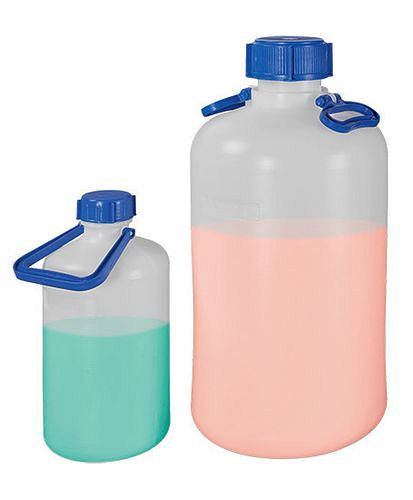 DENIOS Weithalsflaschen aus PE-HD, 2 Tragebügel und Schraubverschluss, 50 Liter, 281915