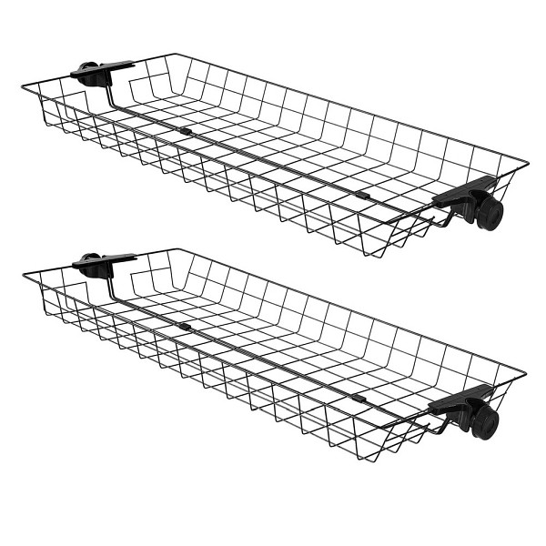 SoBuy Set aus 2 Metallaufbewahrungskörben für Teleskopschrank-System – Körbe für Kleiderständer und Garderobenstange, FRG34-P02