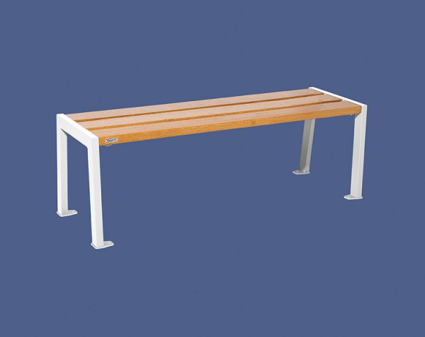 Procity Sitzbank Ohne Rückenlehne Silaos 1200 mm, Holz & Stahl, helle Eiche/RAL 9010, 209631.9010.CHEC