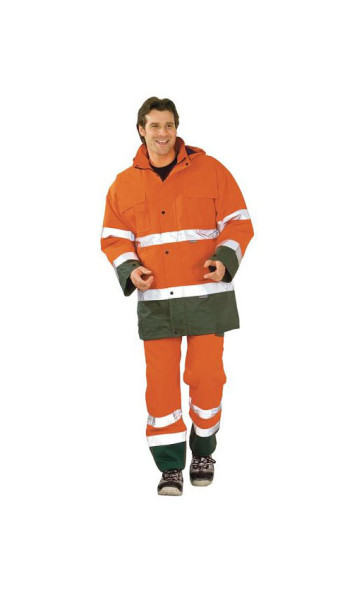 Planam Warnschutz Parka, orange/grün, Größe XXL, 2058060