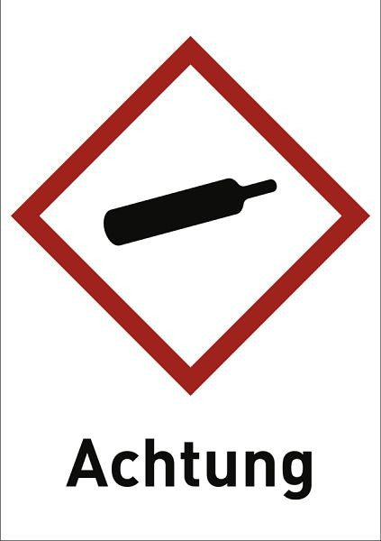 Moedel Gas unter Druck (GHS 04) Achtung, Folie, 52x74 mm, VE: 500 Stück/Rolle, 56434