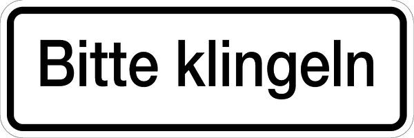 Schilder Klar Türbeschilderung Bitte klingeln, 180x60 mm Folie selbstklebend, 39/00