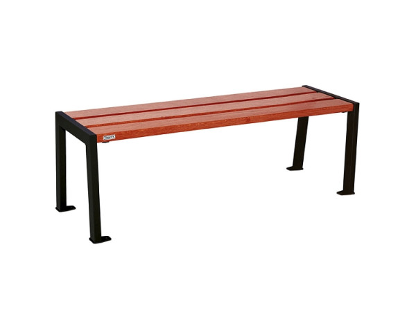 Procity Sitzbank Ohne Rückenlehne Silaos 1200 mm, Holz & Stahl, Mahagoni/RAL 9005, 209631.9005.ACAJ