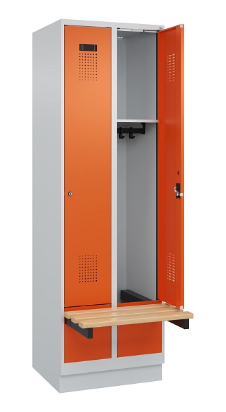 C+P Spind Evolo PLUS, 2 Abteil, 1950x600x815mm, 7035/2004, Zylinderschloss, 049040-20 S10029