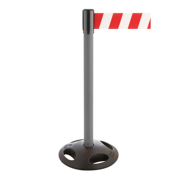 Stein HGS Personenleitsystem -P-Line Maxi-, anthrazit, rot/weiß diagonal (schraffiert), mit Gurtendstück (Standard), 34175a-1302