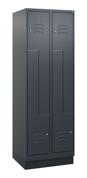 C+P Z-Spind Classic PLUS, Sockel, 4 Abteile, 1800x600x500mm, 7016/7016, Zylinderschlösser, 0800237-204 S10027