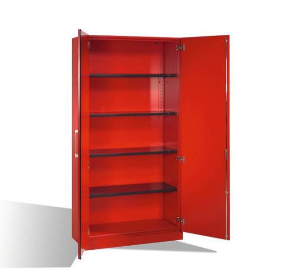 C+P Flügeltürenschrank Asisto, H1980xB1000xT435mm, Farbe: feuerrot, Bügelgriff, 5 OH, 141002-000 S10083