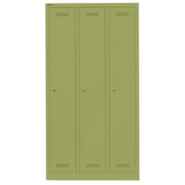 Bisley Garderobenschrank Monobloc™, 3 Abteile je 1 Fach, 604 grün, ML09T1604