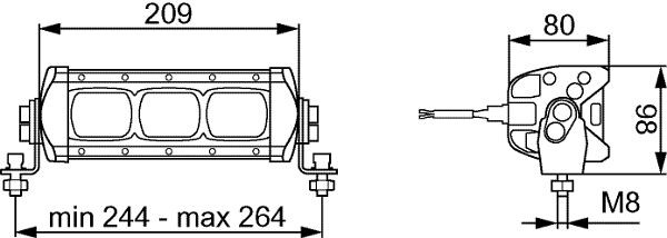 HELLA VALUEFIT LED-Arbeitsscheinwerfer, Valuefit Lightbar LBX-220, 12/24V, 1000lm, Anbau, stehend/hängend, Nahfeldausleuchtung, 2000mm, 1GE 360 000-002