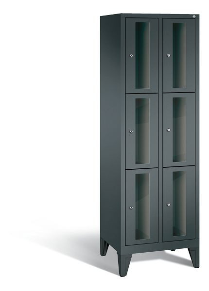 C+P Schließfachschrank Classic, 6 Fächer, H1850xB610xT500 mm, Anthrazit, 8010A203 S10025