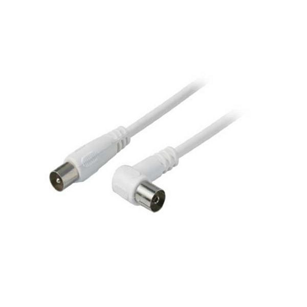 S-Conn Antennenkabel, 100% geschirmt, Winkel auf Gerade, BZT - CE > 80 dB, weiß, 2,5m, 80033-32