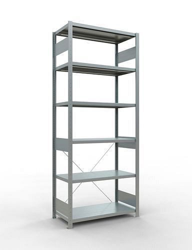 Schulte Fachbodenregal, Grundfeld, 6 Lagerebenen, Kreuzstrebe, Fachlast 250 kg, 1060 x 536 x 2500 mm, 278747