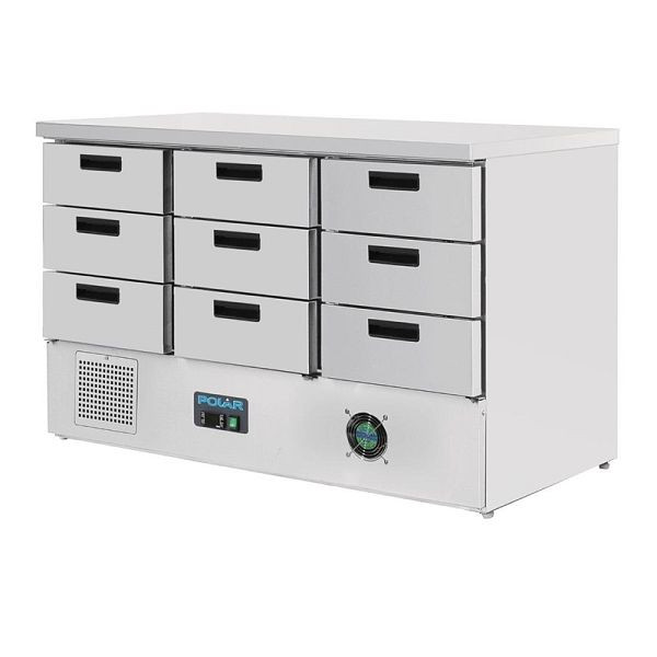 Polar Serie G Kühltisch mit 9 Schubladen 368L, 235 W, FA441