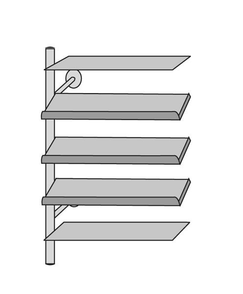 Kerkmann Prospektelement Arte, B 800 x T 400 x H 1900 mm, Edelstahl/Glas/schwarz, 33686381