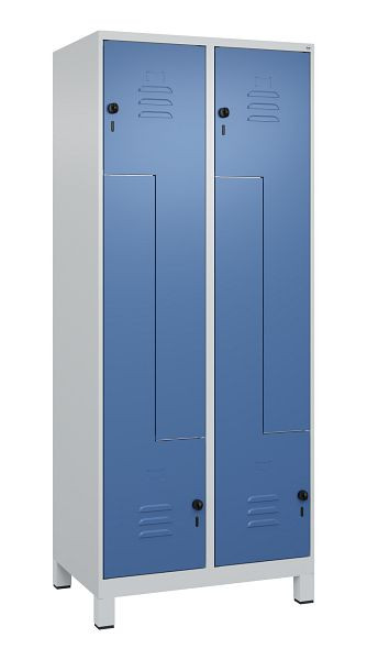 C+P Z-Spind Classic PLUS, C Z-Spind, Classic PLUS, Füße, 4 Abteile, 1950x800x500mm, 7035/5023, Drehriegel, 080013-224 S10005